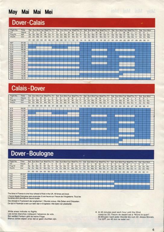 The Hoverspeed 1982 brochure, including timetables - May timetables (credit: Steven Charlesworth).